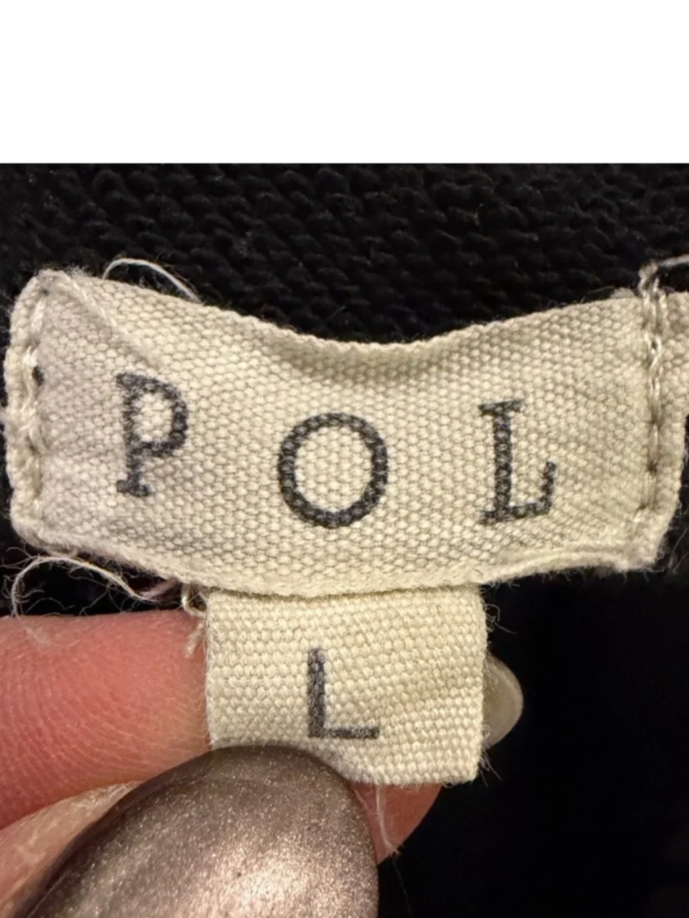 POL Oversized Textured Hoodie EUC Size L Black & Heather Gray - Picture 4 of 5